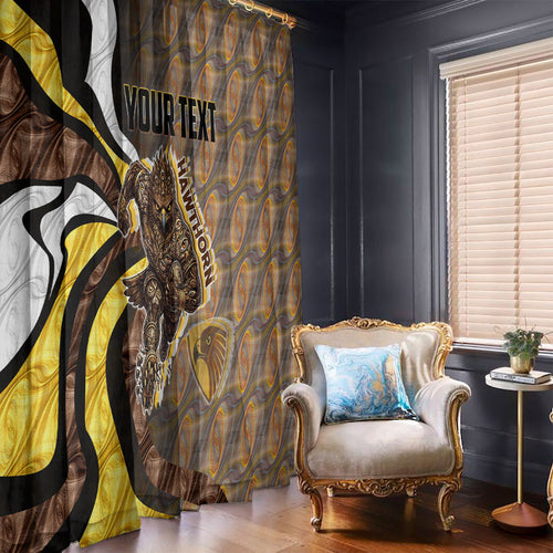 Personalised Hawthorn Hawks Window Curtain Trippy Psychedelic Abstract Art Mascot Football Fans