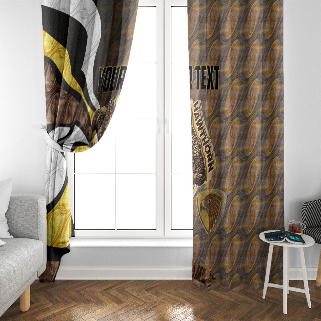 Personalised Hawthorn Hawks Window Curtain Trippy Psychedelic Abstract Art Mascot Football Fans