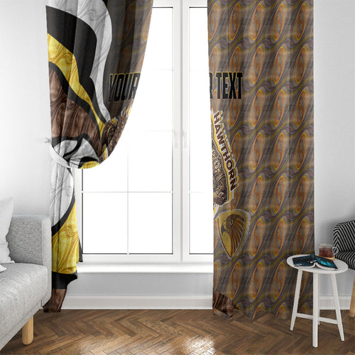 Personalised Hawthorn Hawks Window Curtain Trippy Psychedelic Abstract Art Mascot Football Fans