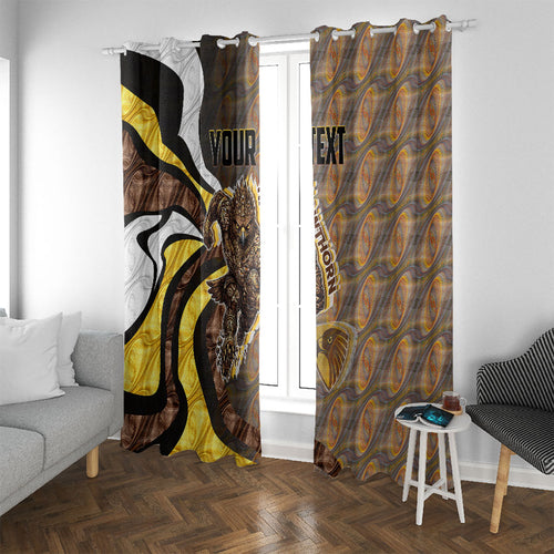 Personalised Hawthorn Hawks Window Curtain Trippy Psychedelic Abstract Art Mascot Football Fans