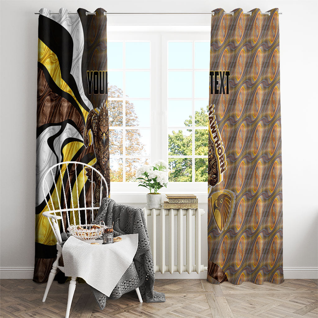 Personalised Hawthorn Hawks Window Curtain Trippy Psychedelic Abstract Art Mascot Football Fans