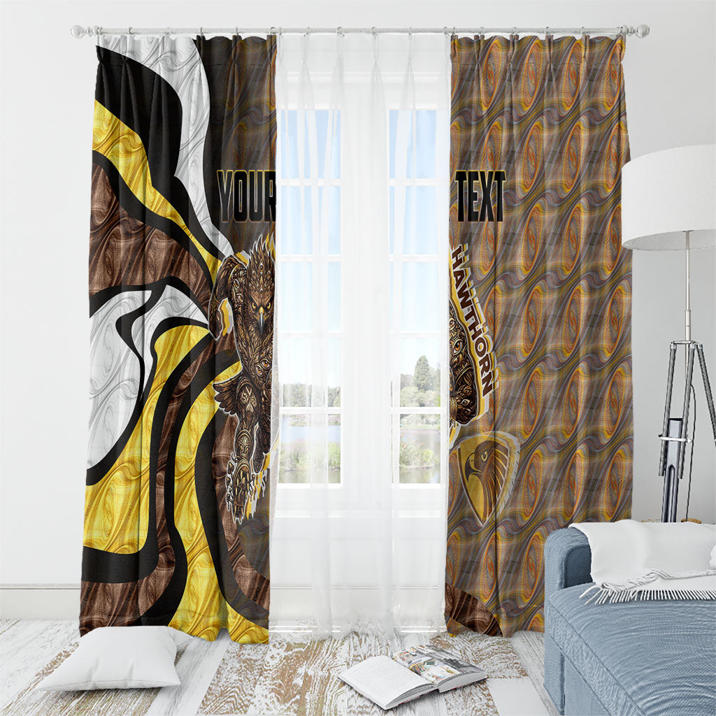 Personalised Hawthorn Hawks Window Curtain Trippy Psychedelic Abstract Art Mascot Football Fans