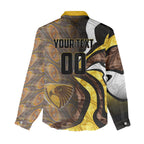 Personalised Hawthorn Hawks Women Casual Shirt Trippy Psychedelic Abstract Art Mascot Football Fans