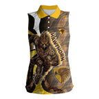 Personalised Hawthorn Hawks Women Sleeveless Polo Shirt Trippy Psychedelic Abstract Art Mascot Football Fans