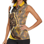 Personalised Hawthorn Hawks Women Sleeveless Polo Shirt Trippy Psychedelic Abstract Art Mascot Football Fans