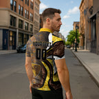 Personalised Hawthorn Hawks Zipper Polo Shirt Trippy Psychedelic Abstract Art Mascot Football Fans