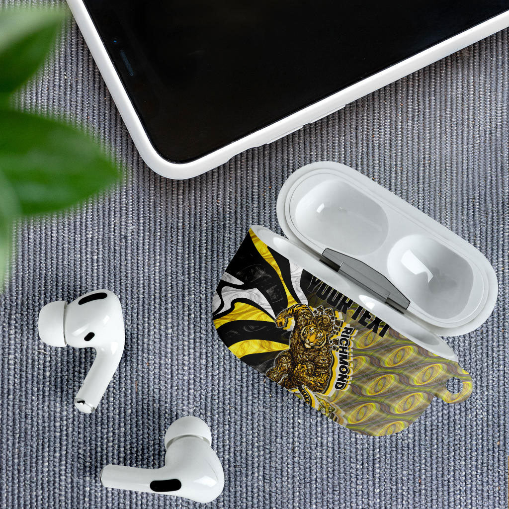 Personalised Richmond Tigers AirPods Case Trippy Psychedelic Abstract Art Mascot Football Fans