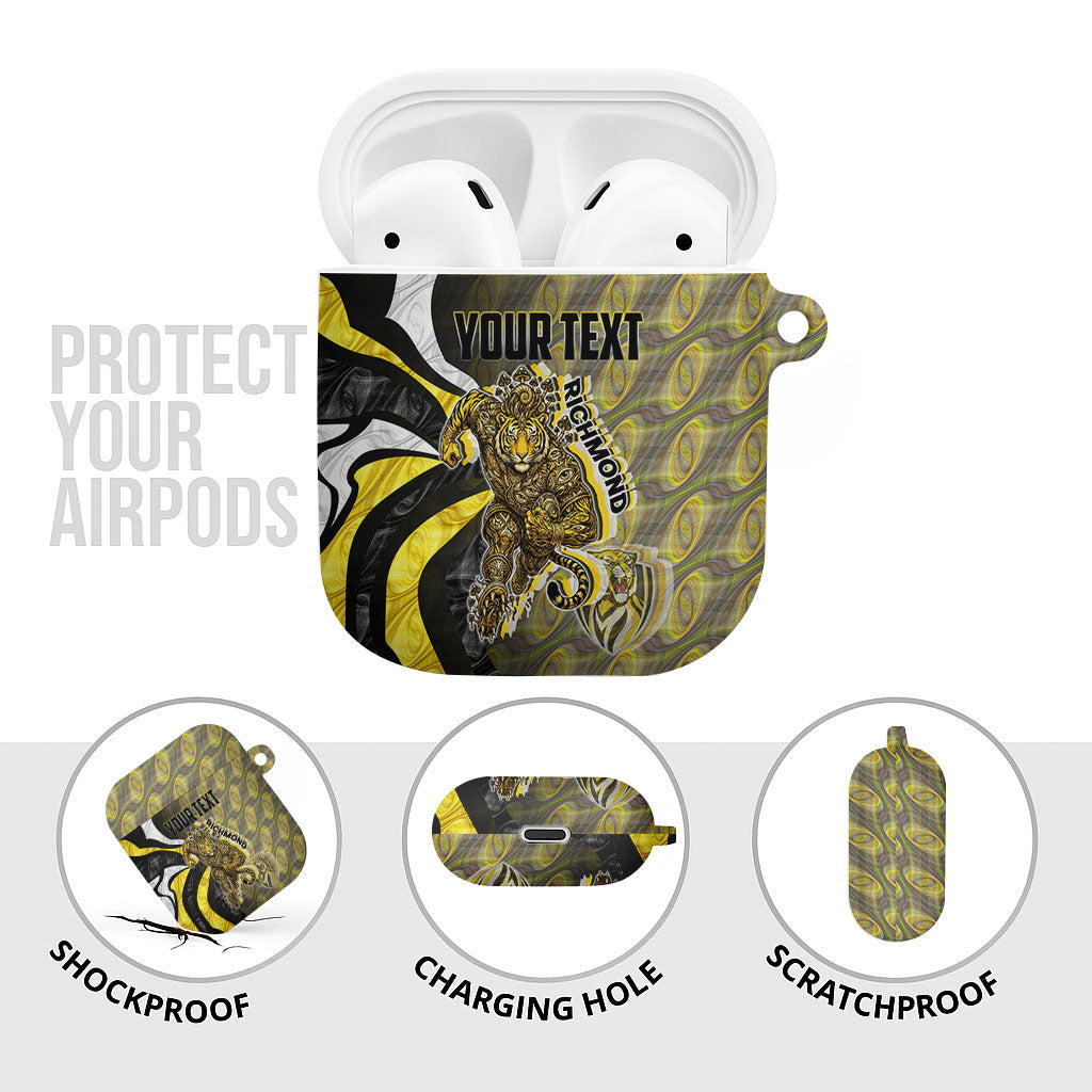 Personalised Richmond Tigers AirPods Case Trippy Psychedelic Abstract Art Mascot Football Fans