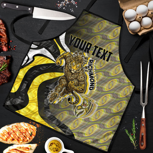 Personalised Richmond Tigers Apron Trippy Psychedelic Abstract Art Mascot Football Fans