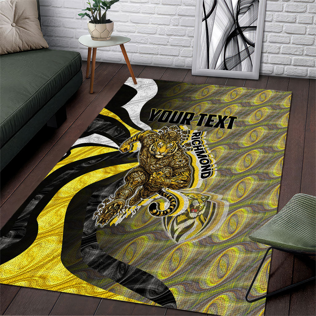 Personalised Richmond Tigers Area Rug Trippy Psychedelic Abstract Art Mascot Football Fans