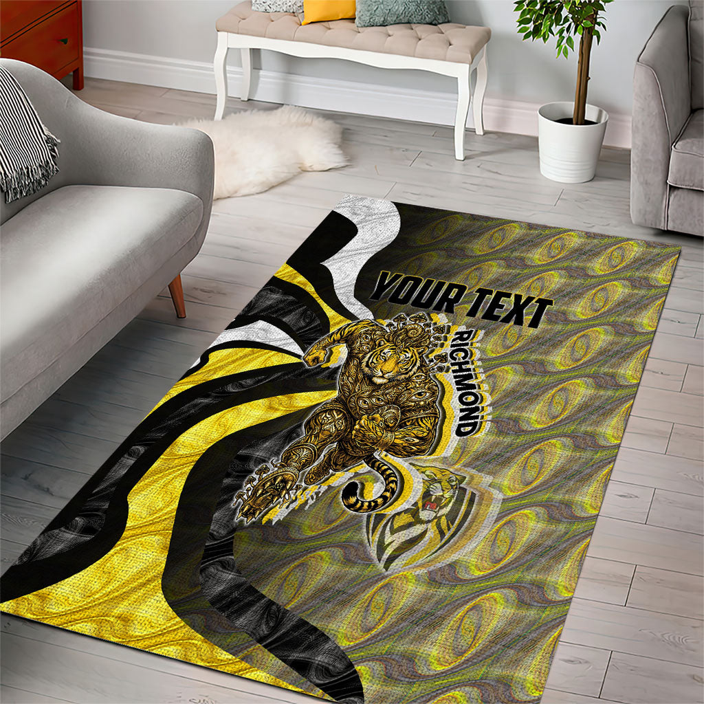 Personalised Richmond Tigers Area Rug Trippy Psychedelic Abstract Art Mascot Football Fans