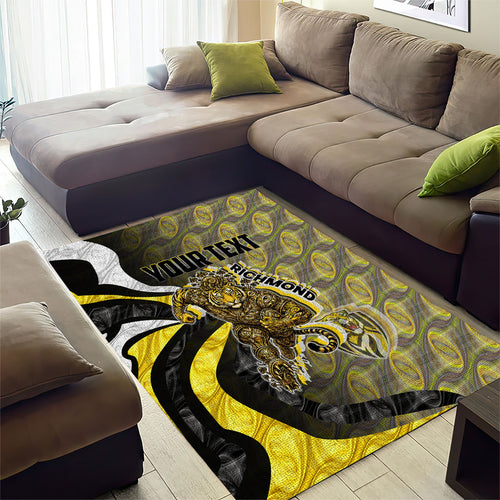 Personalised Richmond Tigers Area Rug Trippy Psychedelic Abstract Art Mascot Football Fans