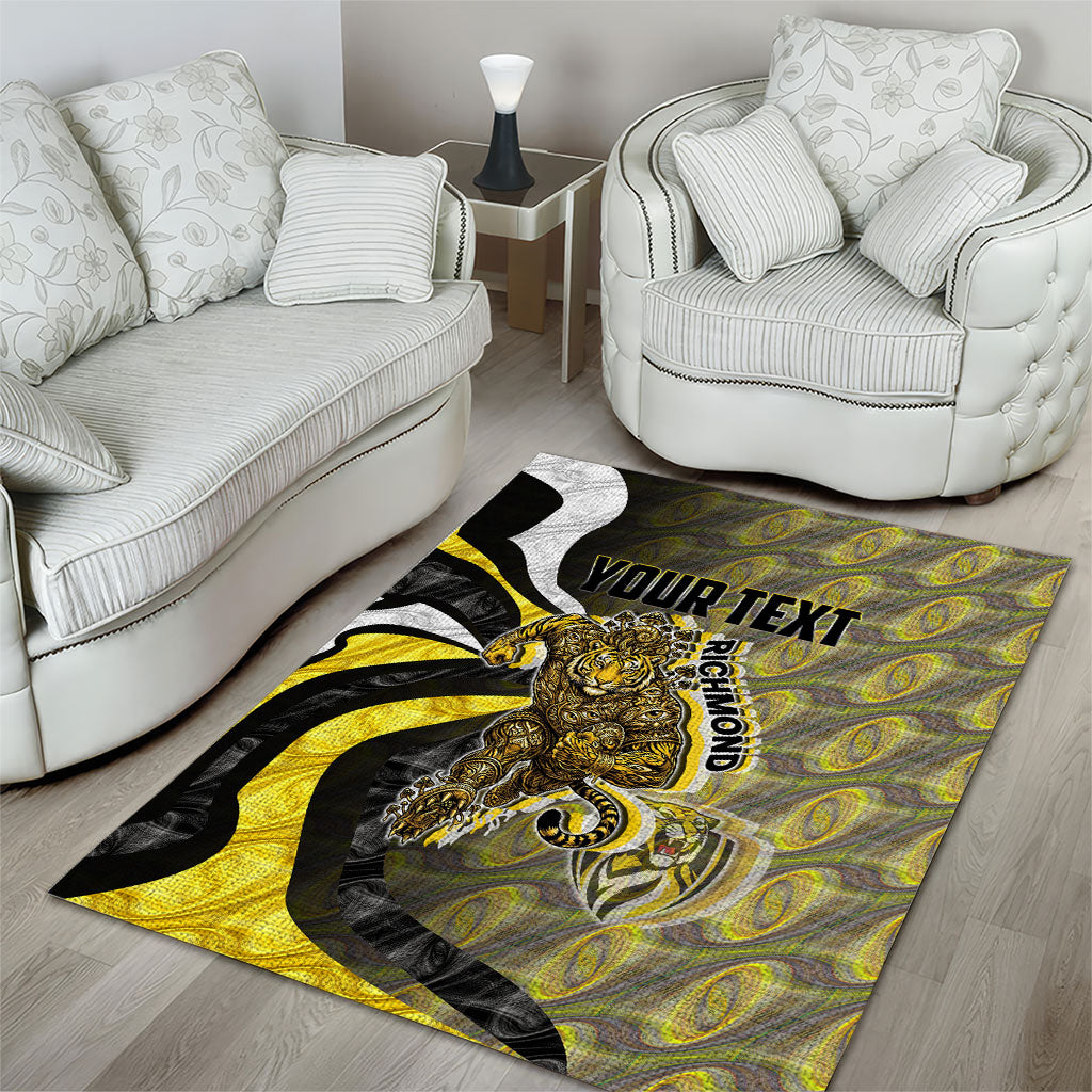 Personalised Richmond Tigers Area Rug Trippy Psychedelic Abstract Art Mascot Football Fans