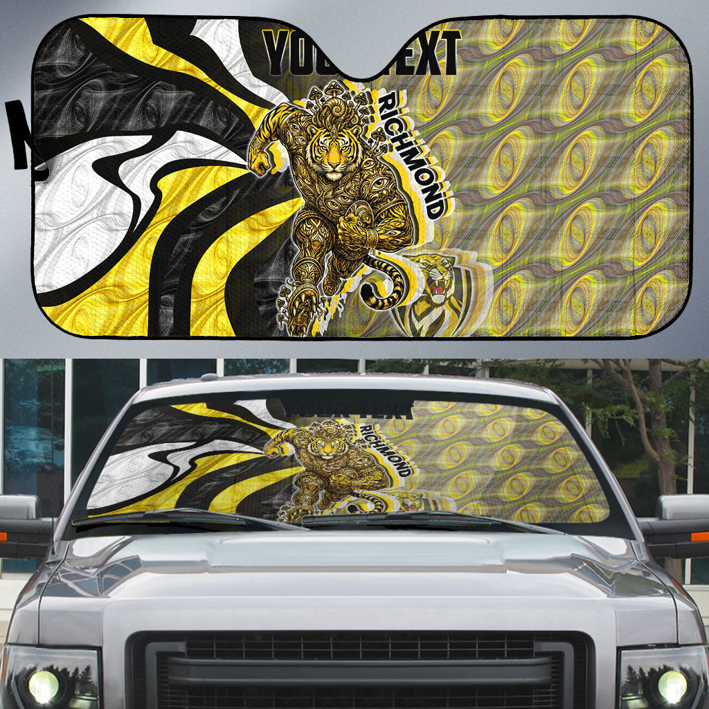 Personalised Richmond Tigers Auto Sun Shade Trippy Psychedelic Abstract Art Mascot Football Fans