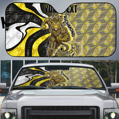 Personalised Richmond Tigers Auto Sun Shade Trippy Psychedelic Abstract Art Mascot Football Fans