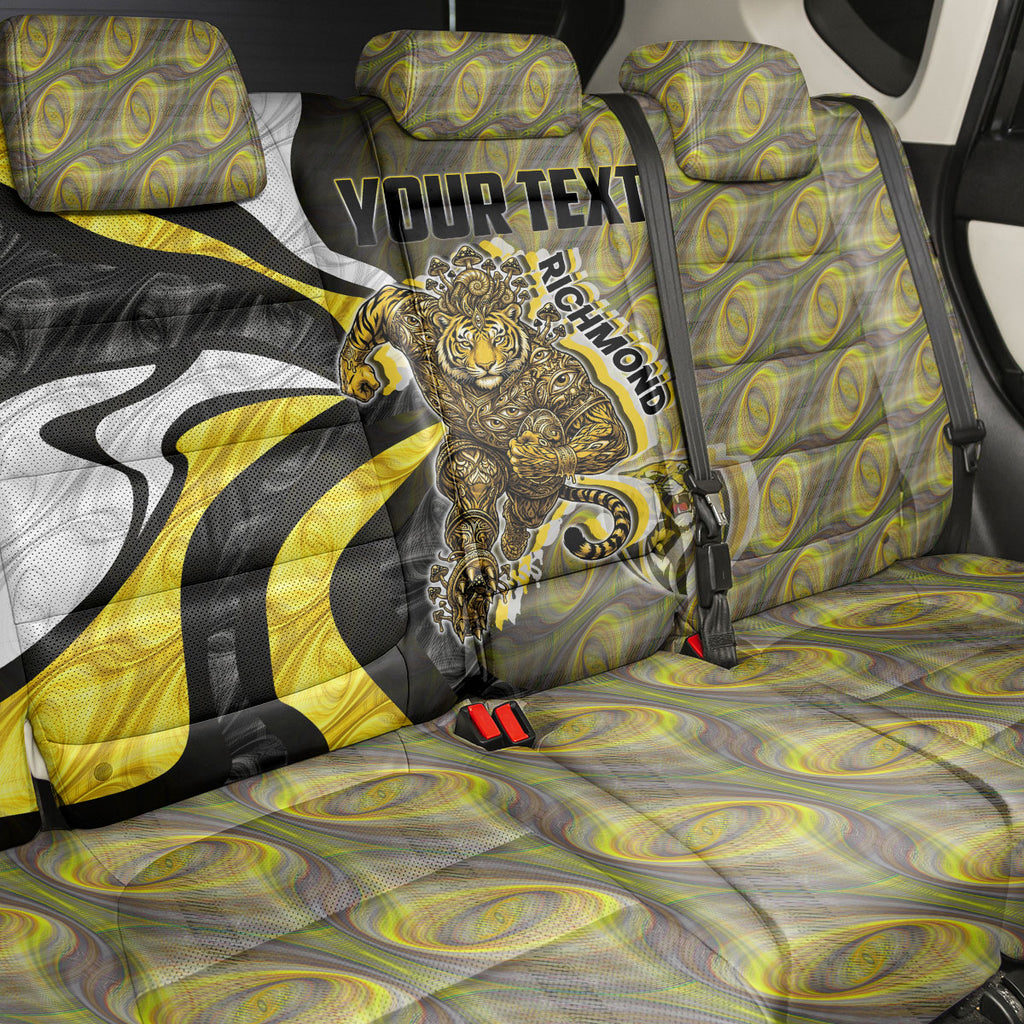 Personalised Richmond Tigers Back Car Seat Cover Trippy Psychedelic Abstract Art Mascot Football Fans