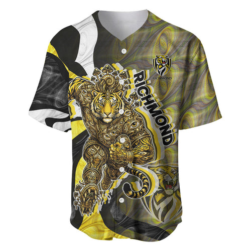 Personalised Richmond Tigers Baseball Jersey Trippy Psychedelic Abstract Art Mascot Football Fans