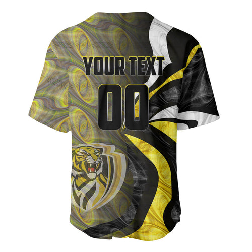 Personalised Richmond Tigers Baseball Jersey Trippy Psychedelic Abstract Art Mascot Football Fans