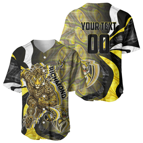 Personalised Richmond Tigers Baseball Jersey Trippy Psychedelic Abstract Art Mascot Football Fans