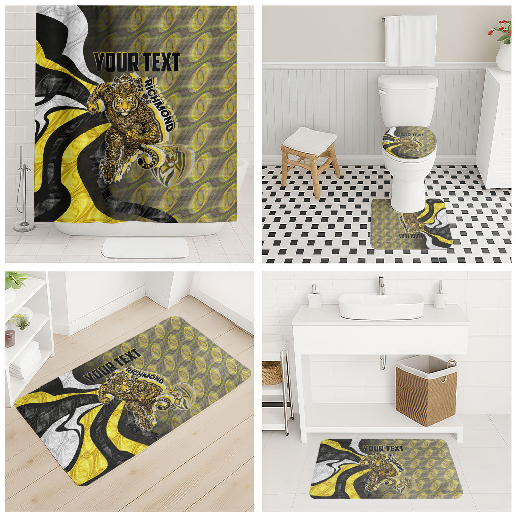 Personalised Richmond Tigers Bathroom Set Trippy Psychedelic Abstract Art Mascot Football Fans