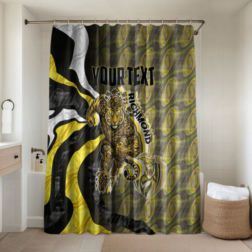 Personalised Richmond Tigers Bathroom Set Trippy Psychedelic Abstract Art Mascot Football Fans