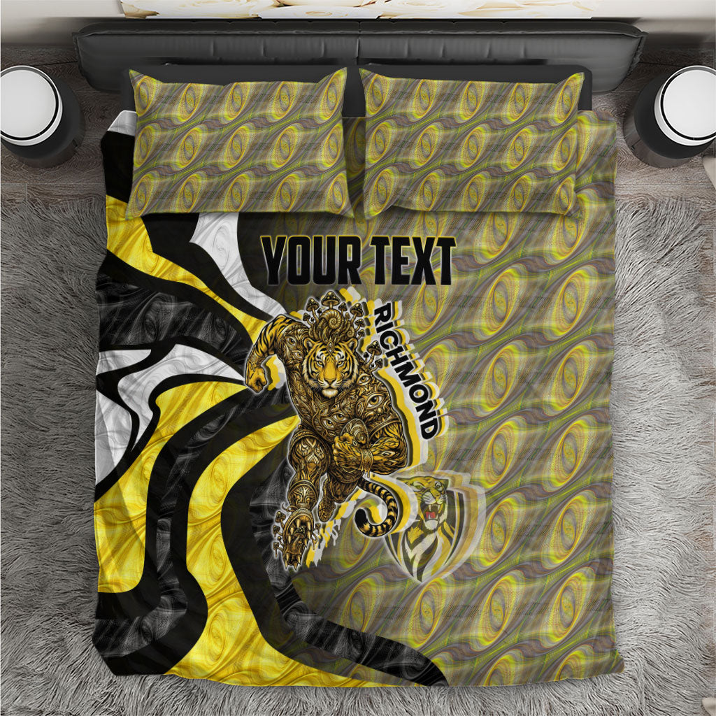 Personalised Richmond Tigers Bedding Set Trippy Psychedelic Abstract Art Mascot Football Fans