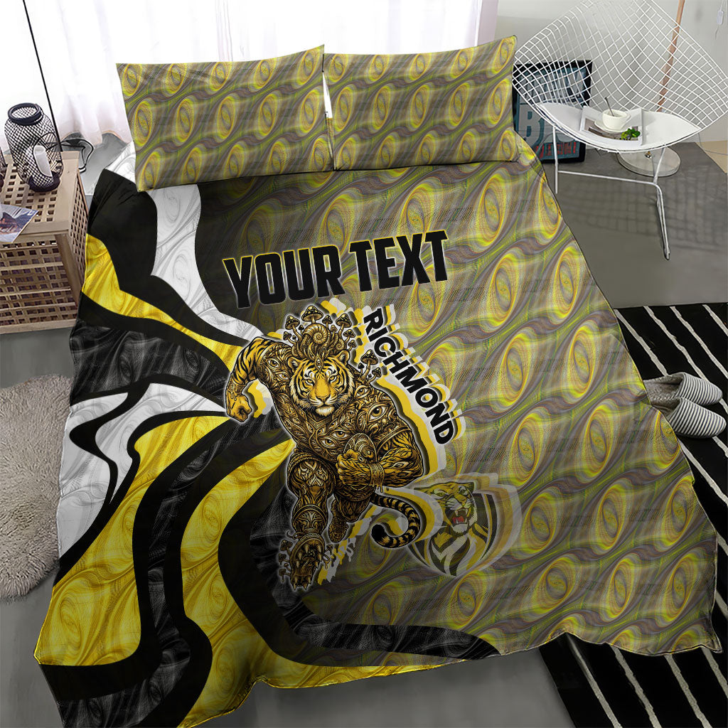 Personalised Richmond Tigers Bedding Set Trippy Psychedelic Abstract Art Mascot Football Fans