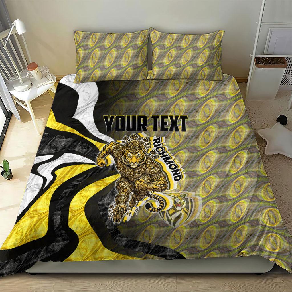Personalised Richmond Tigers Bedding Set Trippy Psychedelic Abstract Art Mascot Football Fans
