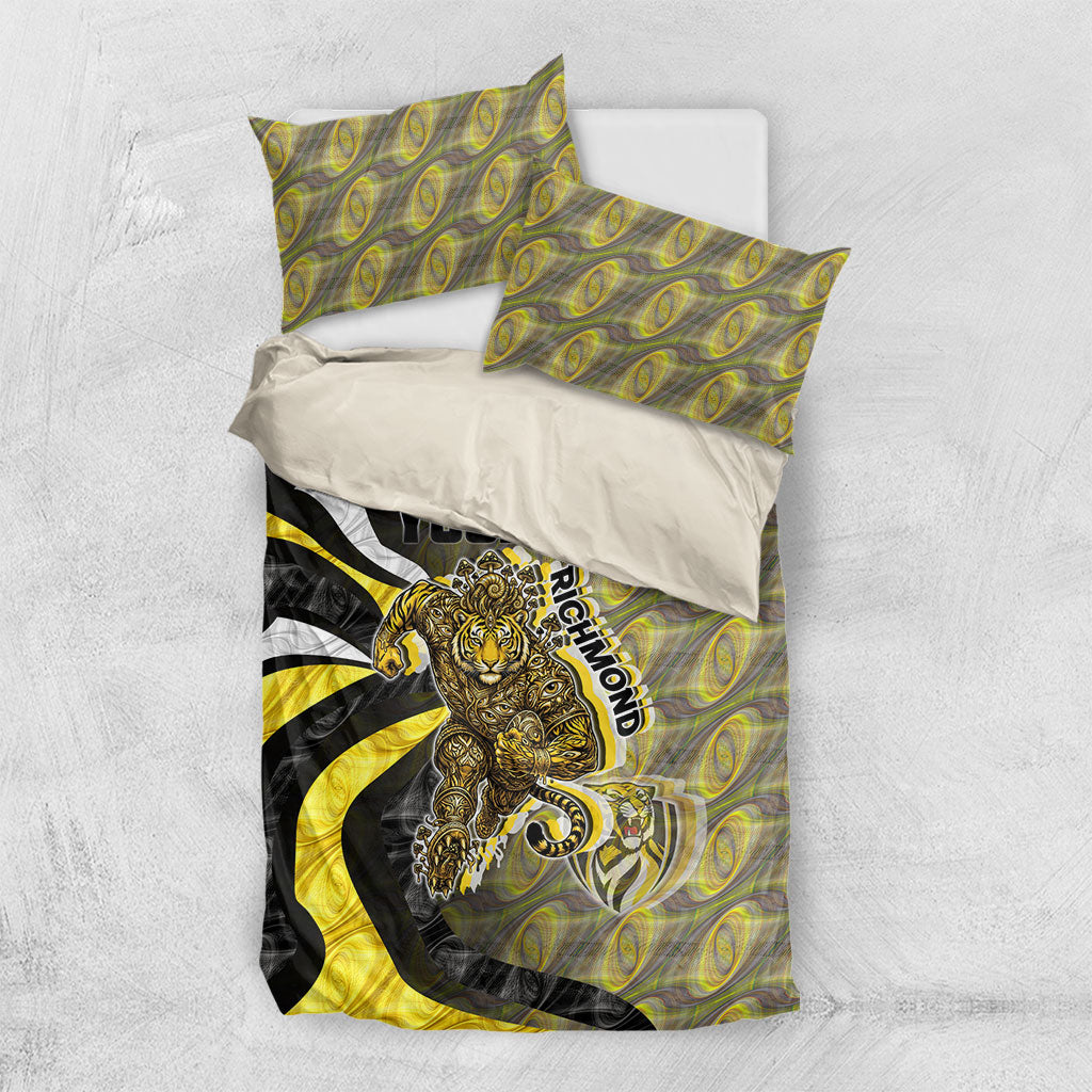 Personalised Richmond Tigers Bedding Set Trippy Psychedelic Abstract Art Mascot Football Fans