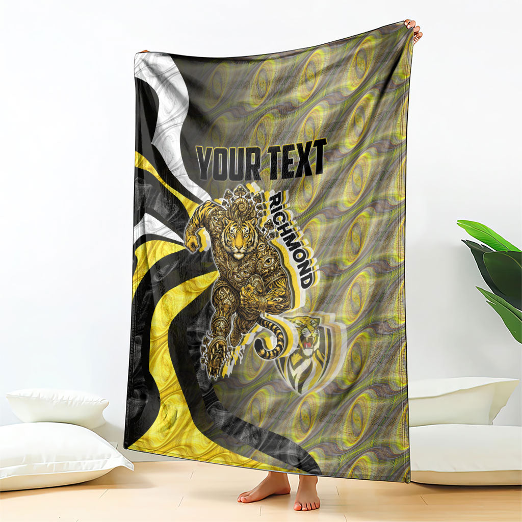 Personalised Richmond Tigers Blanket Trippy Psychedelic Abstract Art Mascot Football Fans