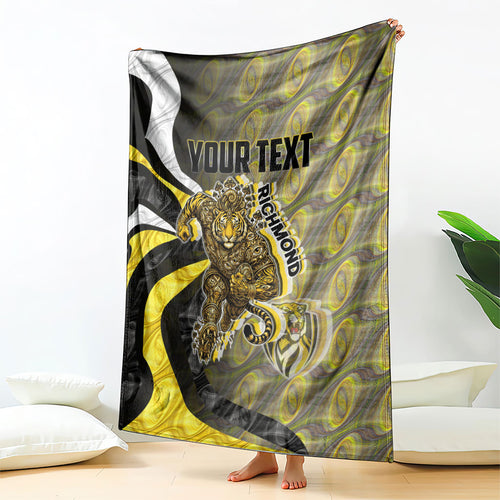 Personalised Richmond Tigers Blanket Trippy Psychedelic Abstract Art Mascot Football Fans