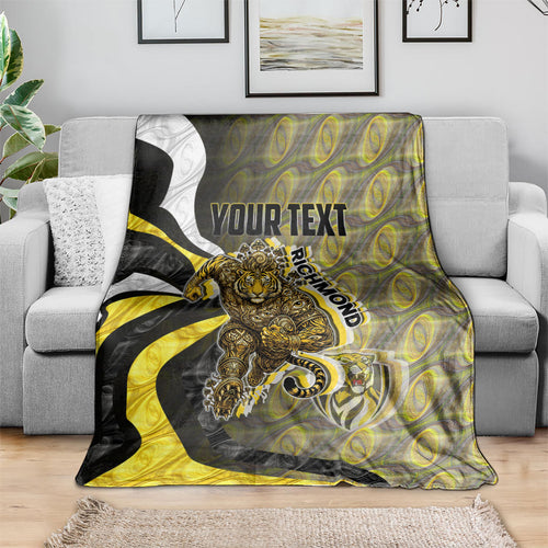 Personalised Richmond Tigers Blanket Trippy Psychedelic Abstract Art Mascot Football Fans