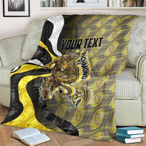 Personalised Richmond Tigers Blanket Trippy Psychedelic Abstract Art Mascot Football Fans