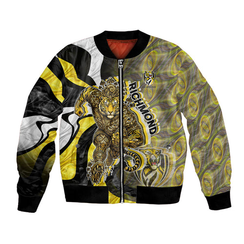 Personalised Richmond Tigers Bomber Jacket Trippy Psychedelic Abstract Art Mascot Football Fans