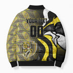 Personalised Richmond Tigers Bomber Puffer Jacket Trippy Psychedelic Abstract Art Mascot Football Fans