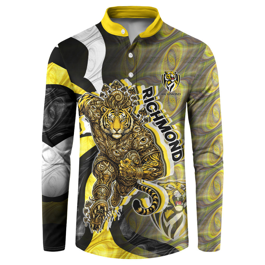 Personalised Richmond Tigers Button Sweatshirt Trippy Psychedelic Abstract Art Mascot Football Fans