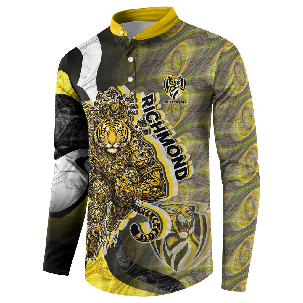 Personalised Richmond Tigers Button Sweatshirt Trippy Psychedelic Abstract Art Mascot Football Fans