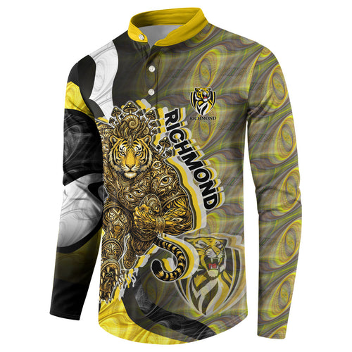 Personalised Richmond Tigers Button Sweatshirt Trippy Psychedelic Abstract Art Mascot Football Fans