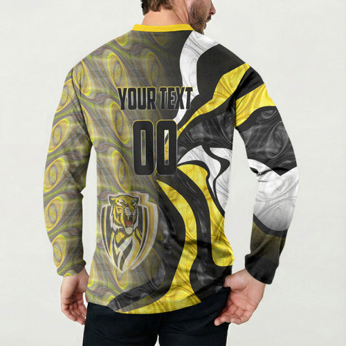 Personalised Richmond Tigers Button Sweatshirt Trippy Psychedelic Abstract Art Mascot Football Fans