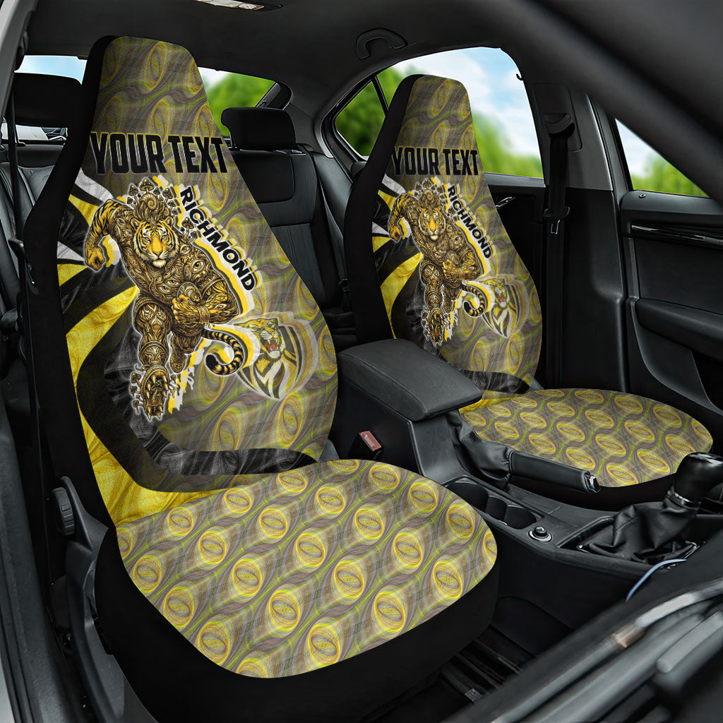 Personalised Richmond Tigers Car Seat Cover Trippy Psychedelic Abstract Art Mascot Football Fans