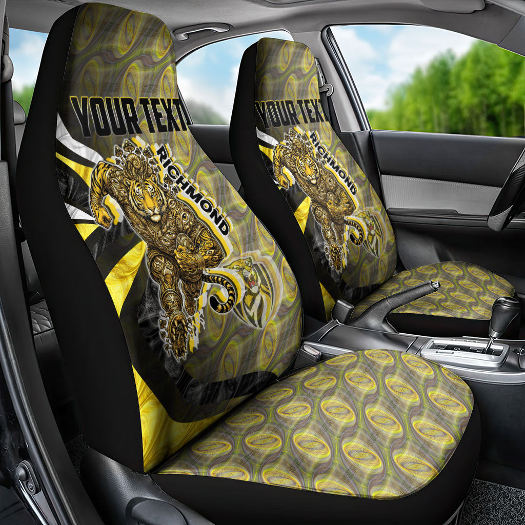 Personalised Richmond Tigers Car Seat Cover Trippy Psychedelic Abstract Art Mascot Football Fans