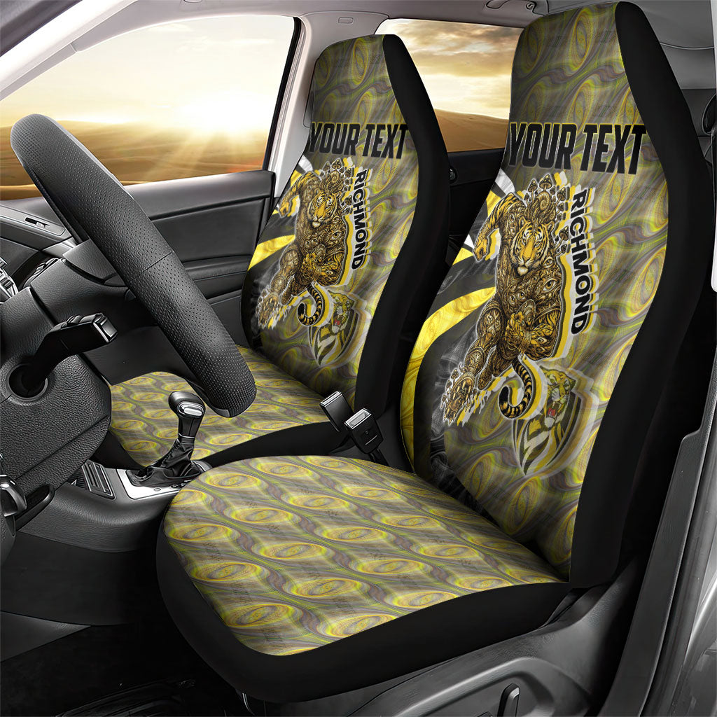 Personalised Richmond Tigers Car Seat Cover Trippy Psychedelic Abstract Art Mascot Football Fans