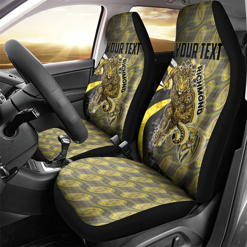 Personalised Richmond Tigers Car Seat Cover Trippy Psychedelic Abstract Art Mascot Football Fans