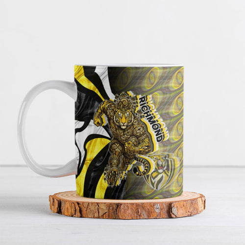 Personalised Richmond Tigers Ceramic Mug Trippy Psychedelic Abstract Art Mascot Football Fans