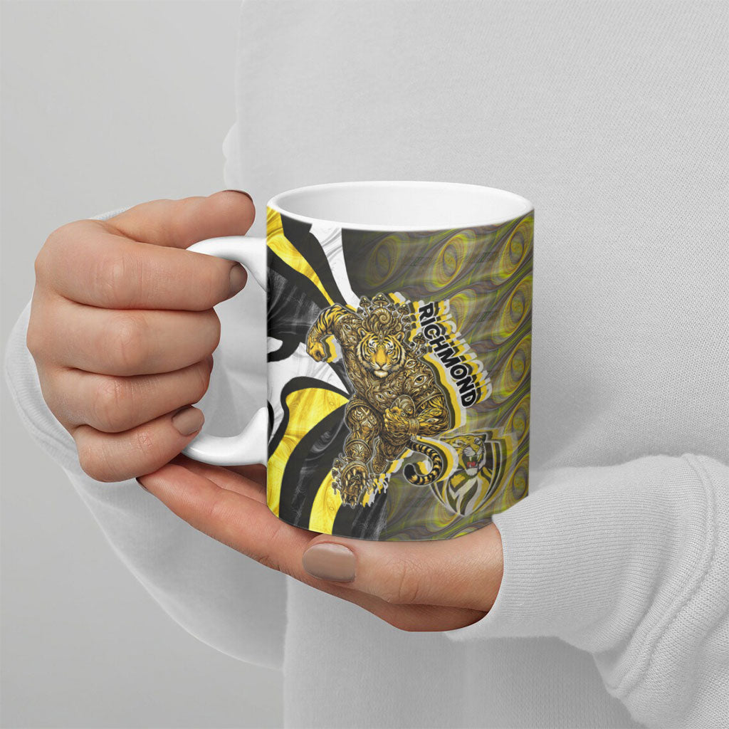Personalised Richmond Tigers Ceramic Mug Trippy Psychedelic Abstract Art Mascot Football Fans