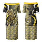 Personalised Richmond Tigers Couples Matching Puletasi and Hawaiian Shirt Trippy Psychedelic Abstract Art Mascot Football Fans