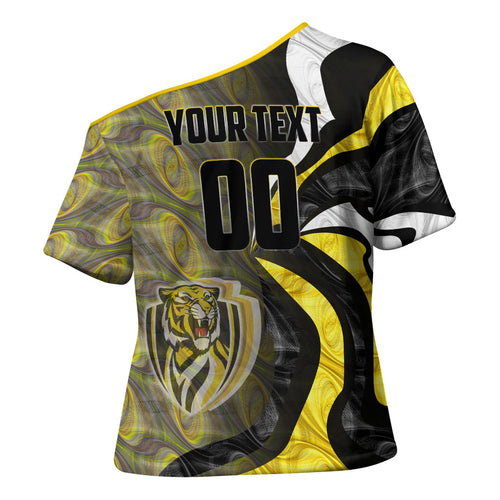 Personalised Richmond Tigers Cross Shoulder Shirt Trippy Psychedelic Abstract Art Mascot Football Fans