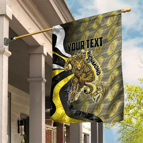 Personalised Richmond Tigers Garden Flag Trippy Psychedelic Abstract Art Mascot Football Fans