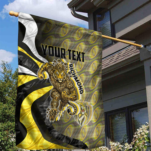 Personalised Richmond Tigers Garden Flag Trippy Psychedelic Abstract Art Mascot Football Fans
