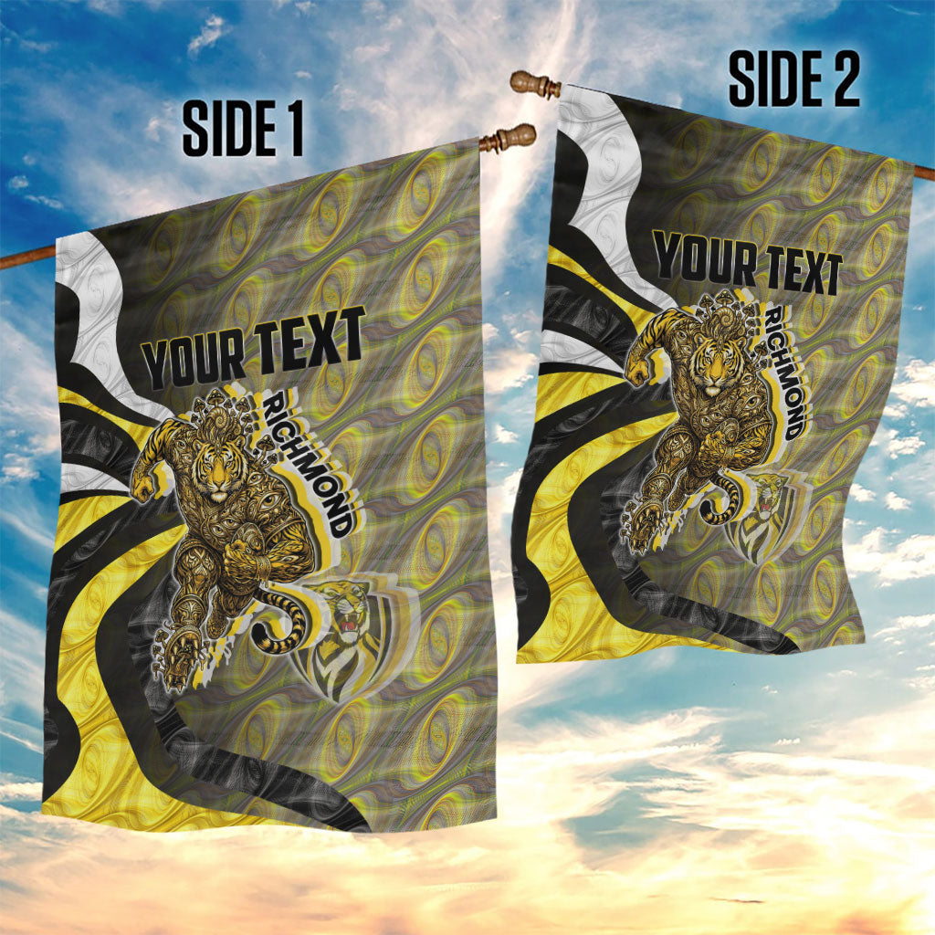 Personalised Richmond Tigers Garden Flag Trippy Psychedelic Abstract Art Mascot Football Fans